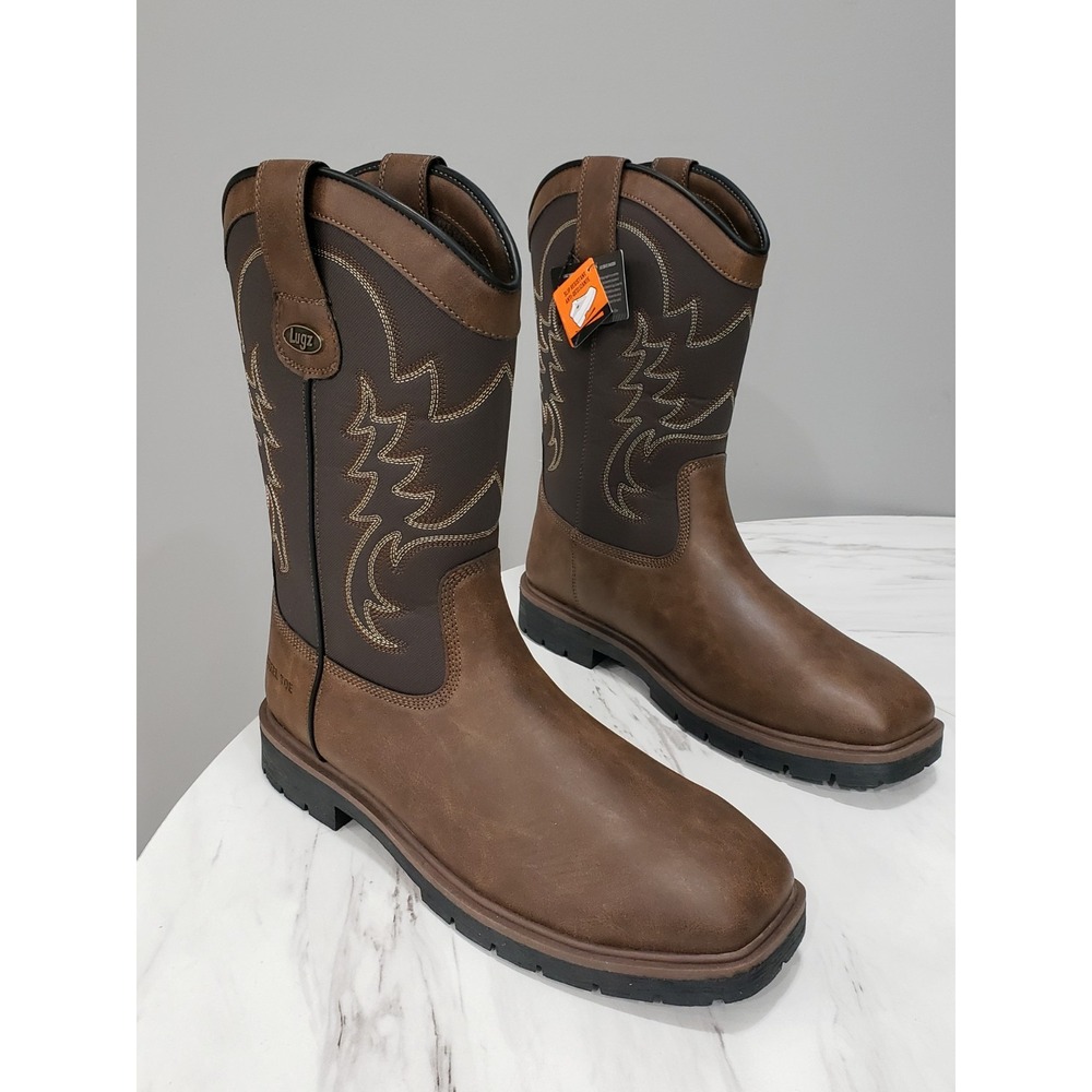 NEW LUGZ Men's 9.5 Steel Toe Western Safety 6" Pull On Work Boots Cowboy Cowboss